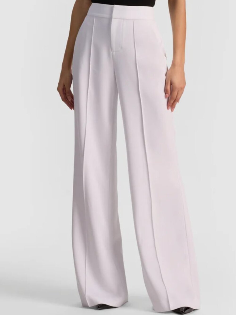ALICE + OLIVIA Dylan Linen High Waist Wide Leg White Pants Size 6